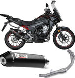 Complete Non-Catalytic Exhaust System With Sound Certification Oval Carbon Carbon - Mivv Compatible With Honda Cb 500 X (2021-2024)
