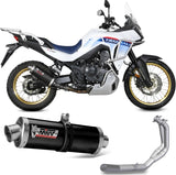 Complete Non-Catalytic Exhaust System With Sound Certification Oval Steel Black - Mivv Compatible With Honda Xl 750 Transalp (2023-2024)
