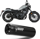 Exhaust Tip With Noise Certification Hr-1 Steel Black Carbon - Mivv Compatible With Honda Cmx 500 Rebel (2022-2024)