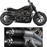 Dual Catalytic Exhaust Tips With Sound Certification Hr-1 Steel Black - Mivv Compatible With Harley-Davidson Sportster S (2021-2024)