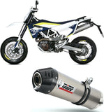 Non-Catalytic Exhaust Tip With Sound Certification Oval Titanium Carbon - Mivv Compatible With Husqvarna 701 Supermoto (2017-2020)