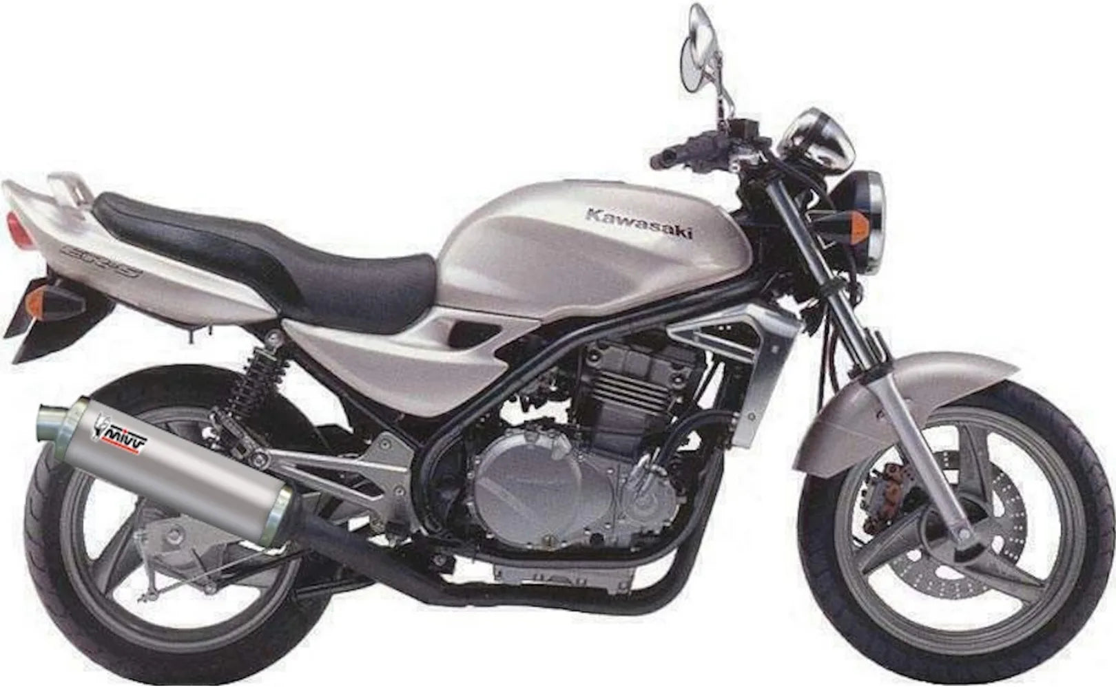 Exhaust Tip With Noise Certification Oval Stainless Steel - Mivv Compatible With Kawasaki Er-5 500 (1997-2006)