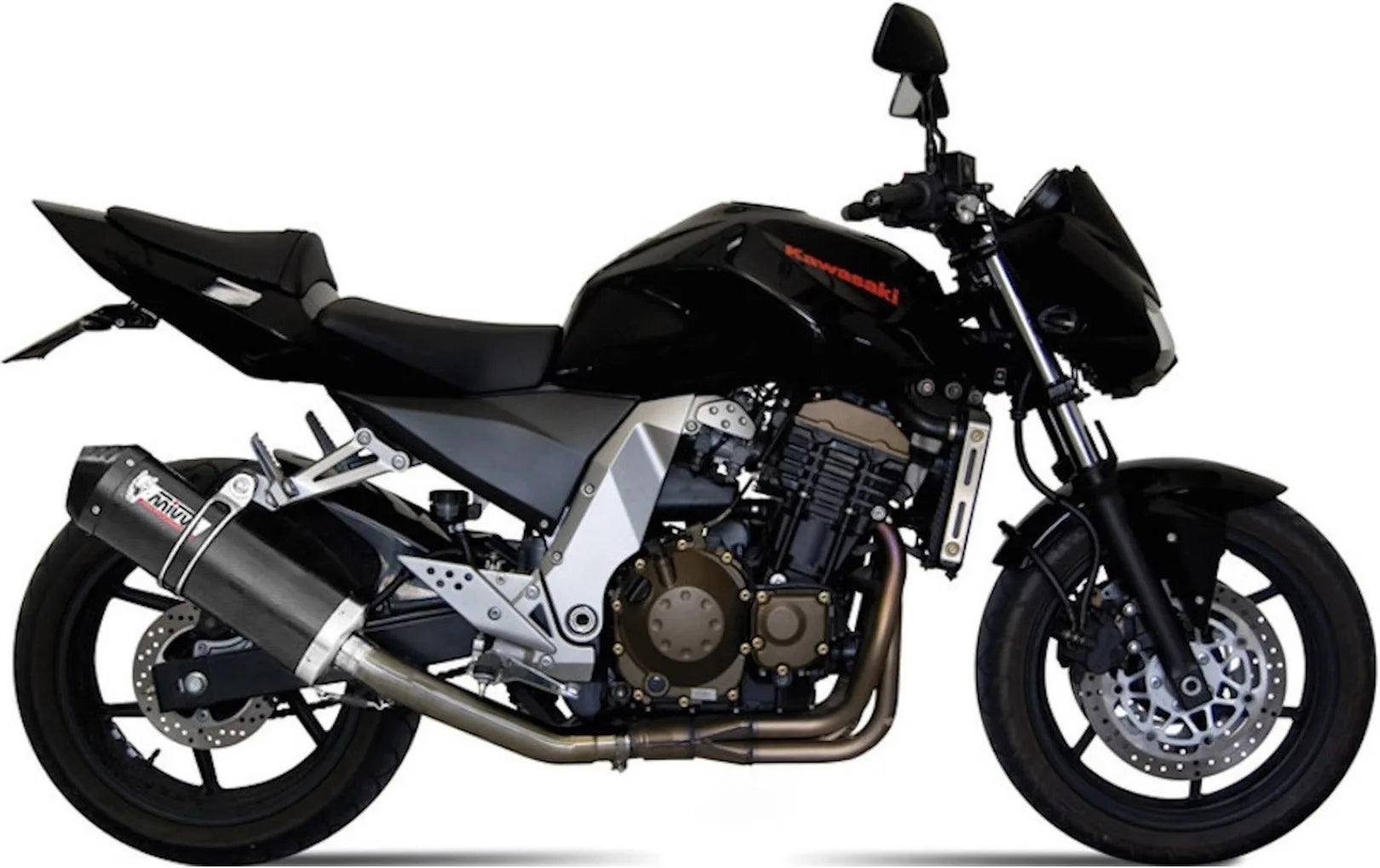 Exhaust Tip With Noise Certification Oval Carbon Carbon - Mivv Compatible With Kawasaki Z 750 (2004-2006)