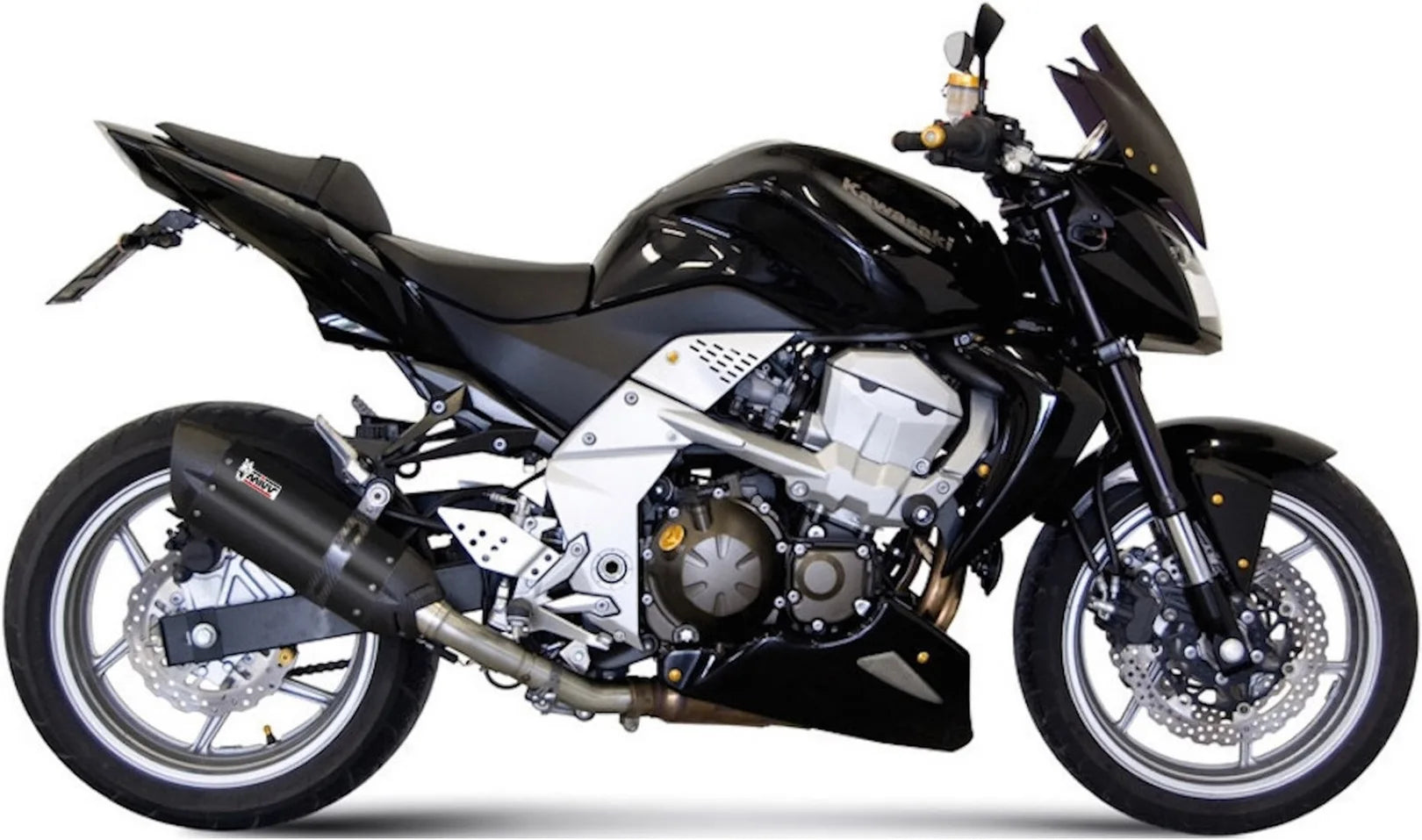 Catalytic Exhaust Tip With Sound Certification Suono Steel Black Carbon - Mivv Compatible With Kawasaki Z 750 (2007-2014)