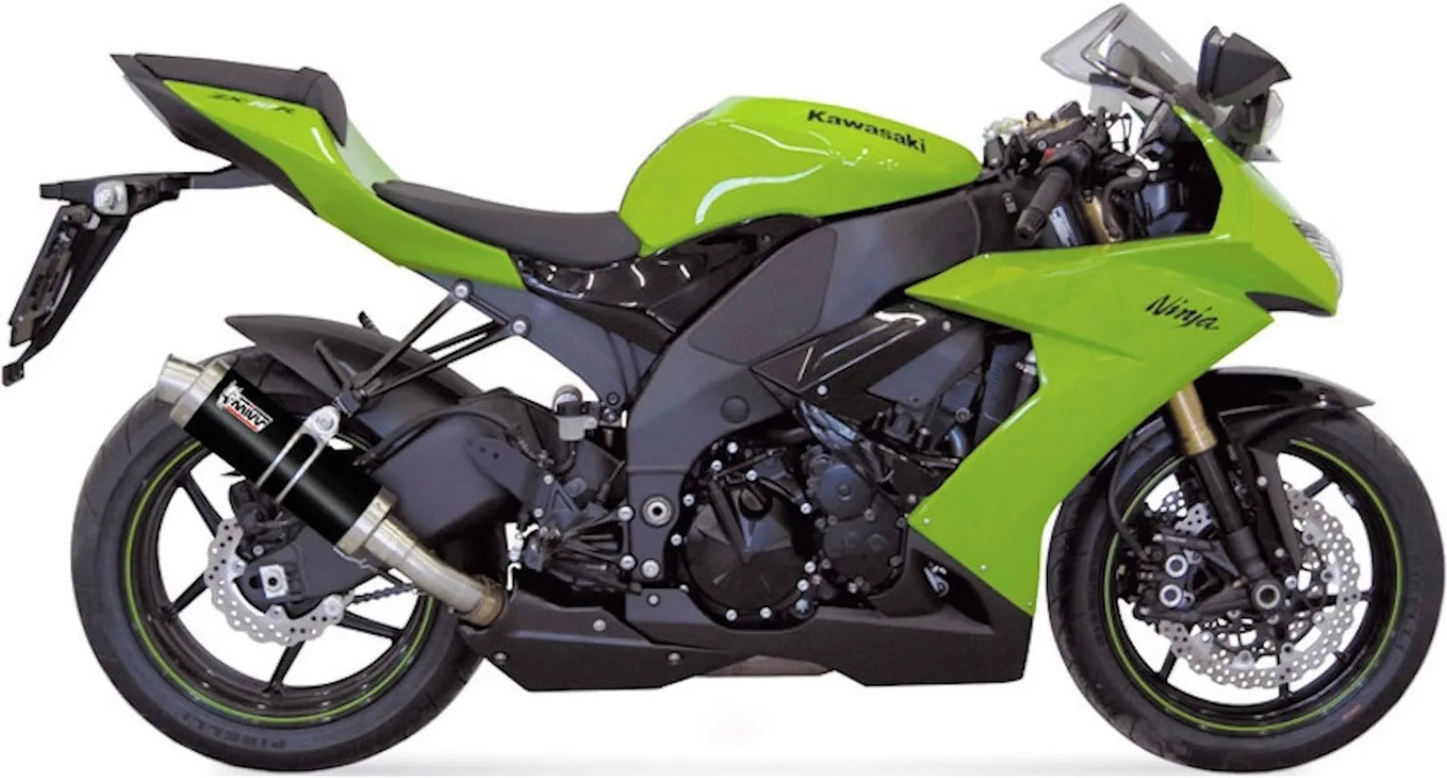 Exhaust Tip With Noise Certification Gp Steel Black - Mivv Compatible With Kawasaki Zx-10R (2008-2010)