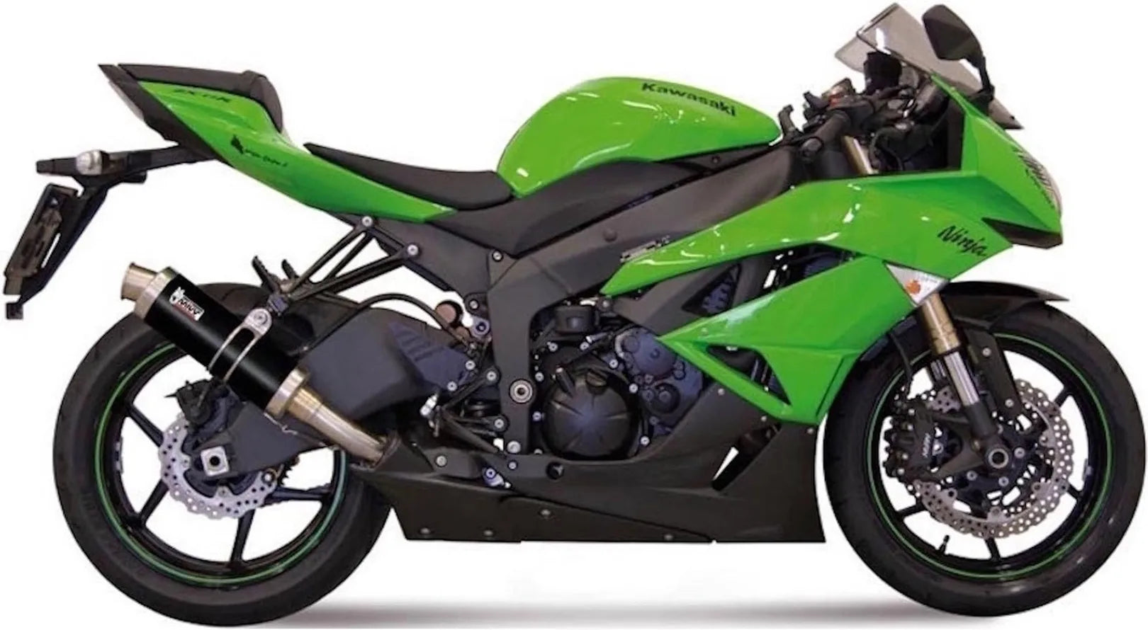 Exhaust Tip With Noise Certification Gp Steel Black - Mivv Compatible With Kawasaki Zx 6R 636 (2009-2016)