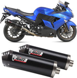 Exhaust Tip With Noise Certification Oval Steel Black Carbon - Mivv Compatible With Kawasaki Zzr 1400 (2008-2011)