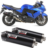 Exhaust Tip With Noise Certification Oval Steel Black Carbon - Mivv Compatible With Kawasaki Zzr 1400 (2008-2011)