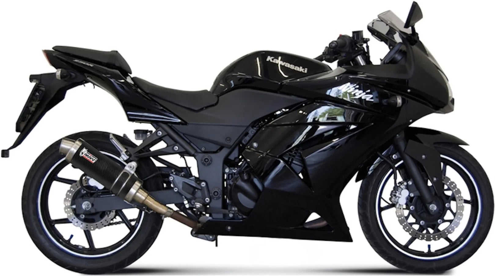 Exhaust Tip With Noise Certification Gp Carbon - Mivv Compatible With Kawasaki Ninja 250 R (2008-2013)