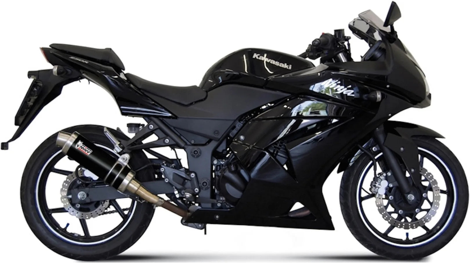 Exhaust Tip With Noise Certification Gp Steel Black - Mivv Compatible With Kawasaki Ninja 250 R (2008-2013)