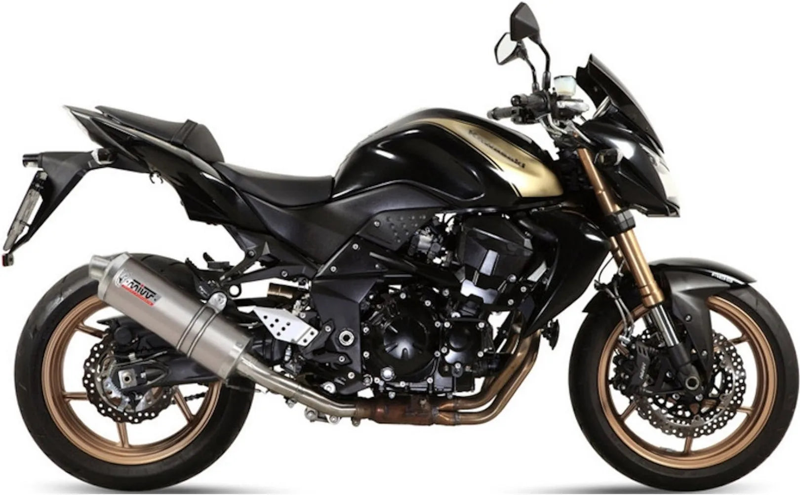 Catalytic Exhaust Tip With Sound Certification Oval Stainless Steel - Mivv Compatible With Kawasaki Z 750 R (2011-2014)