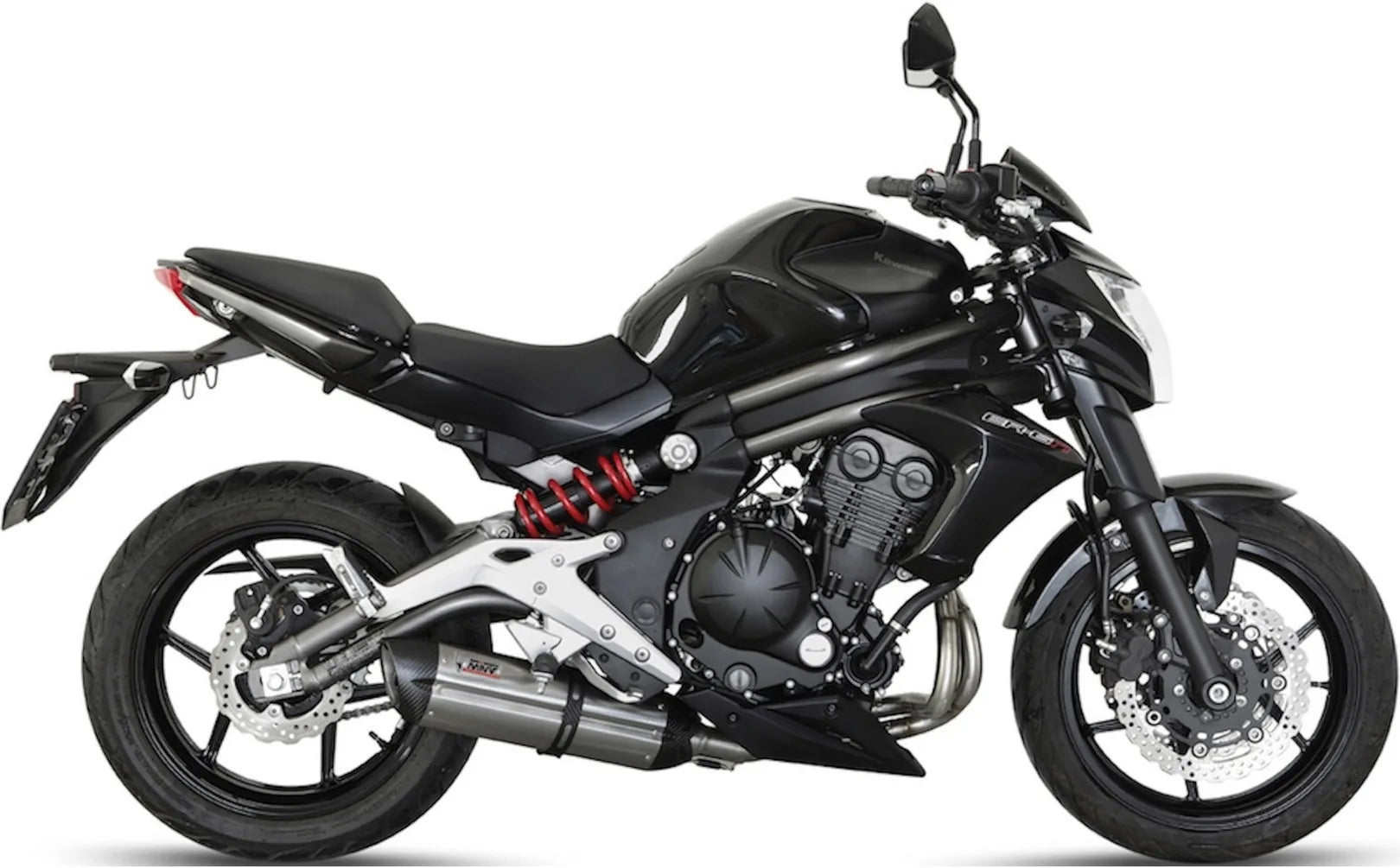 Complete Catalytic Exhaust System With Sound Certification Suono Stainless Steel Carbon - Mivv Compatible With Kawasaki Er-6 N (2012-2016)