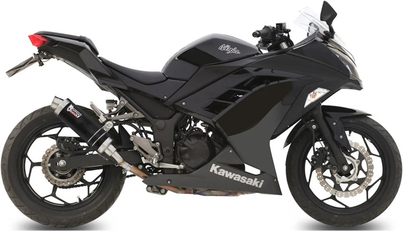 Exhaust Tip With Noise Certification Gp Carbon - Mivv Compatible With Kawasaki Ninja 300 (2013-2016)