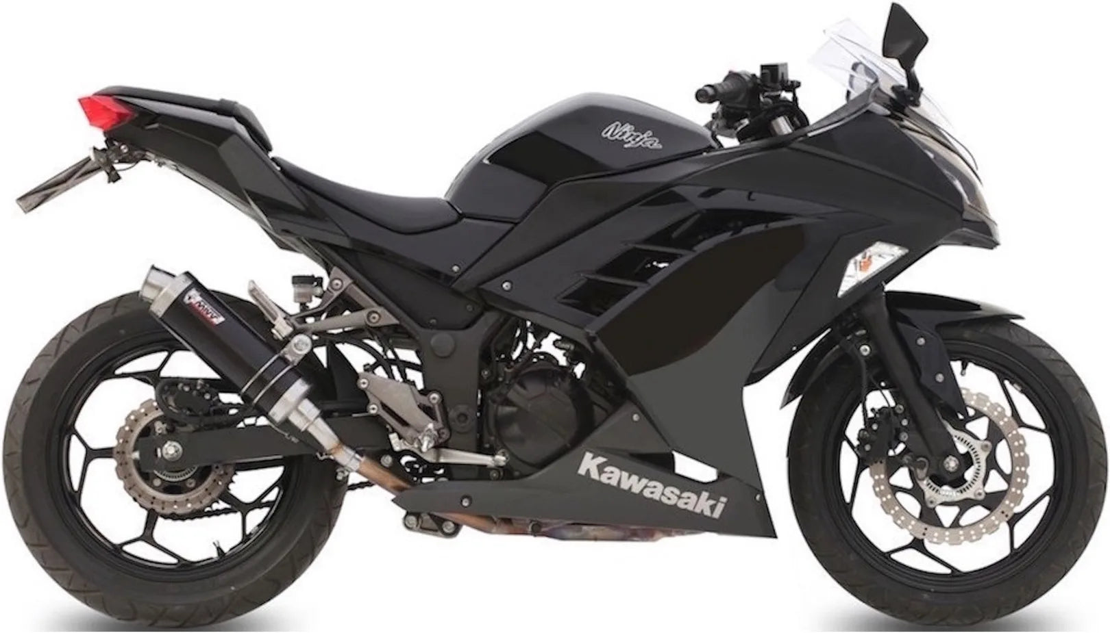 Exhaust Tip With Noise Certification Gp Steel Black - Mivv Compatible With Kawasaki Z 300 (2015-2016)