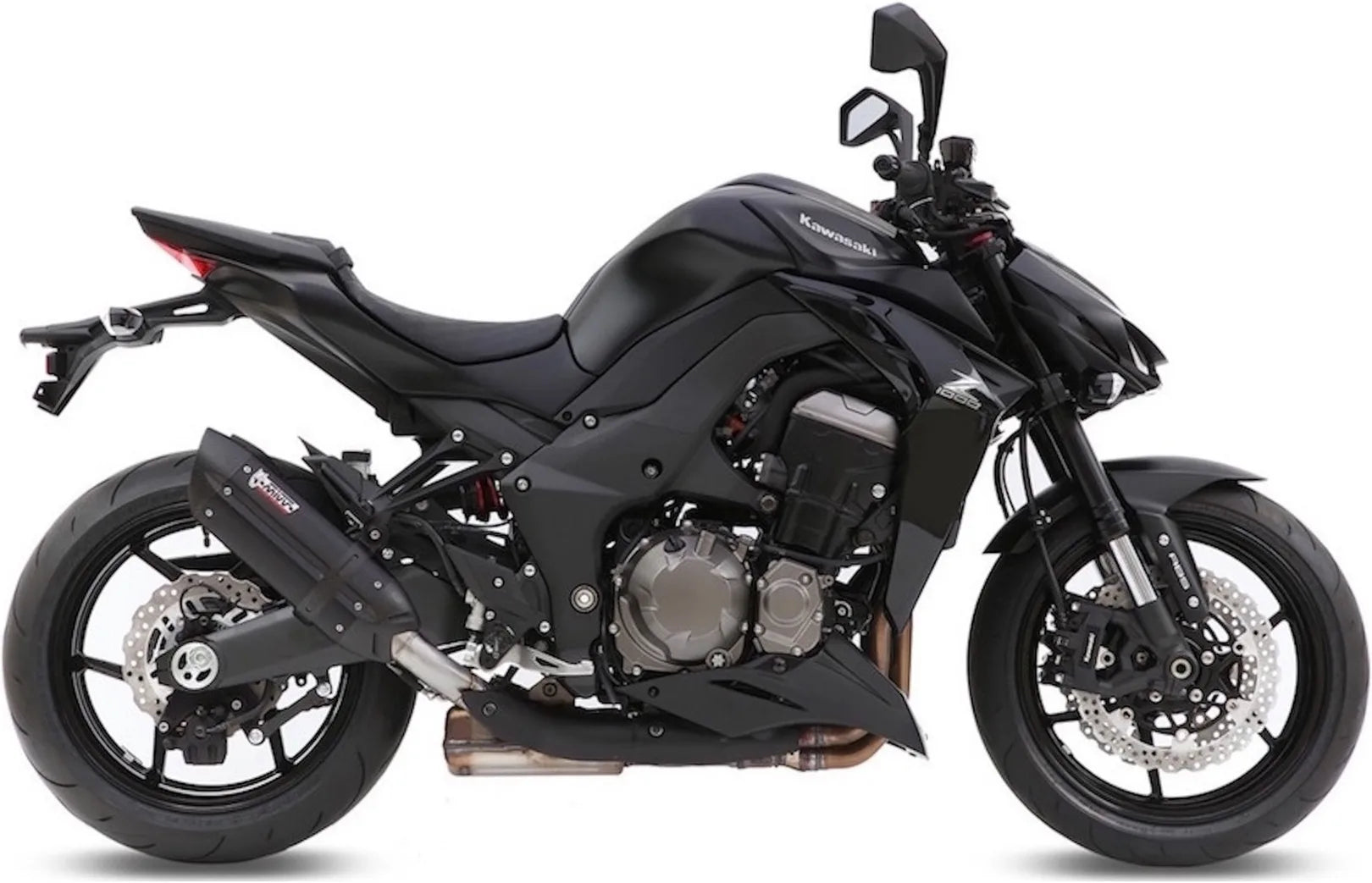 Dual Exhaust System With Sound Certification Suono Steel Black Carbon - Mivv Compatible With Kawasaki Z 1000 (2014-2020)