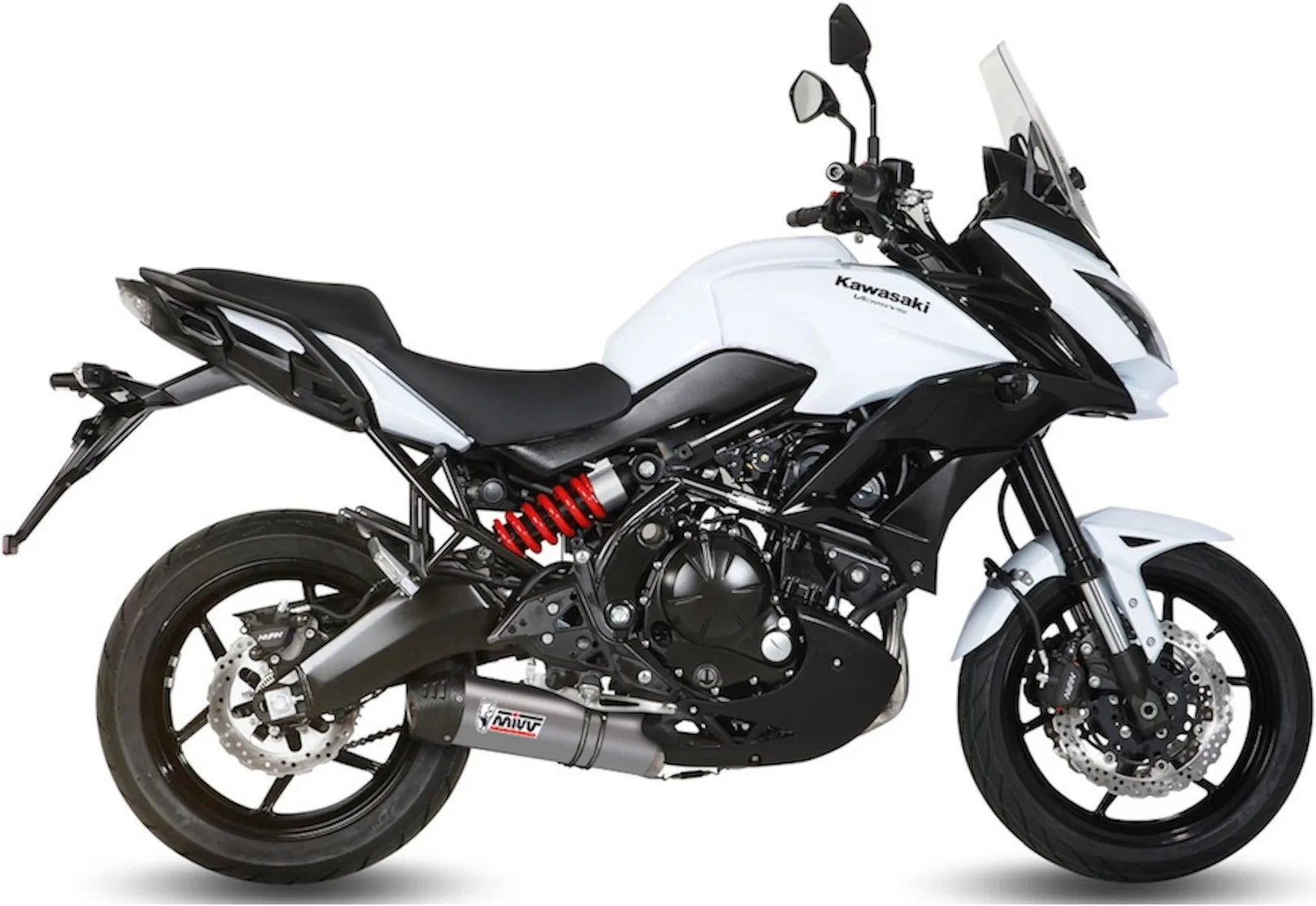 Complete Catalytic Exhaust System With Sound Certification Oval Titanium Carbon - Mivv Compatible With Kawasaki Versys 650 (2015-2020)