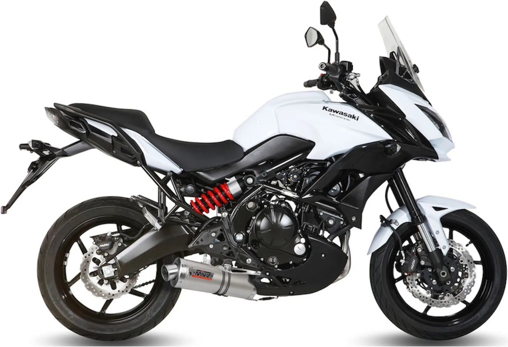 Complete Non-Catalytic Exhaust System With Sound Certification Oval Stainless Steel - Mivv Compatible With Kawasaki Versys 650 (2015-2020)