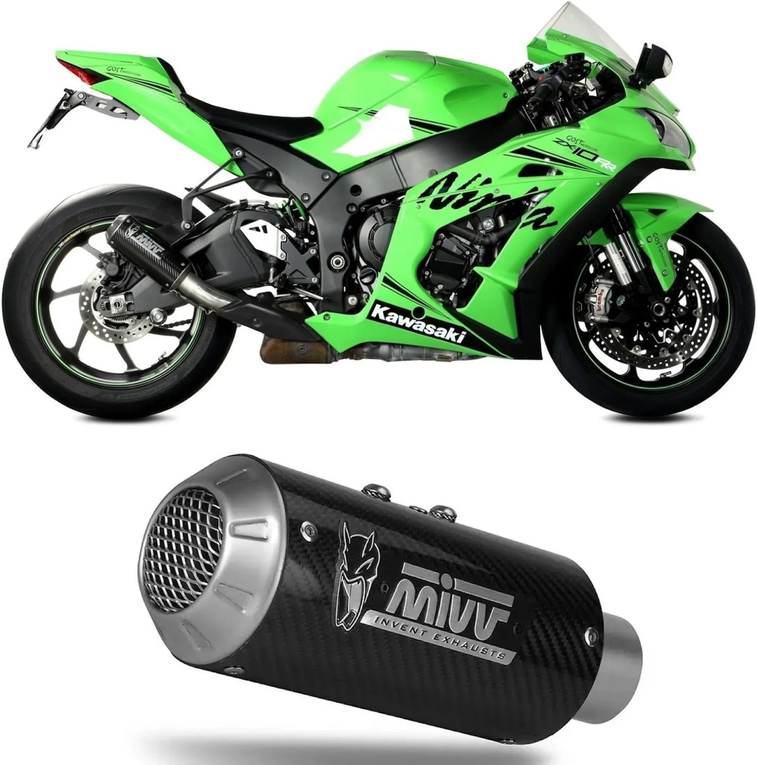 Exhaust Tip With Noise Certification Mk3 Carbon - Mivv Compatible With Kawasaki Zx 10R - Rr - Se (2016-2024)