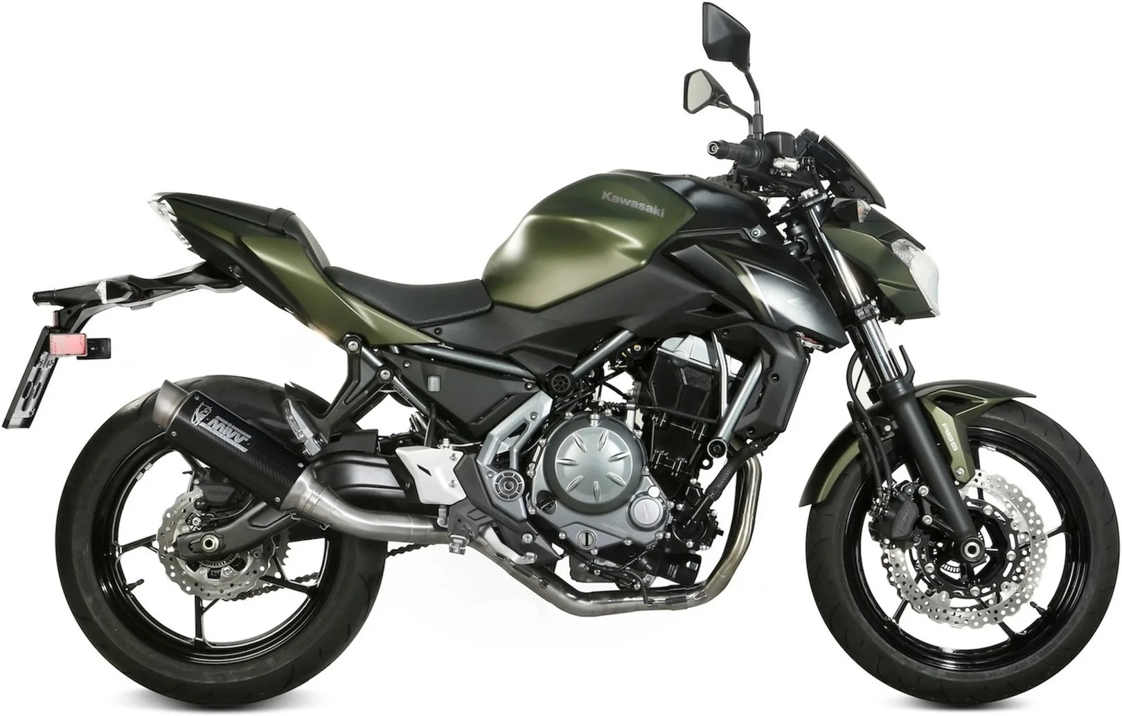 Complete Catalytic Exhaust System With Sound Certification Gppro Carbon - Mivv Compatible With Kawasaki Z 650 (2017-2023)