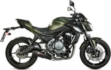 Complete Catalytic Exhaust System With Sound Certification Oval Carbon Carbon - Mivv Compatible With Kawasaki Z 650 (2017-2023)