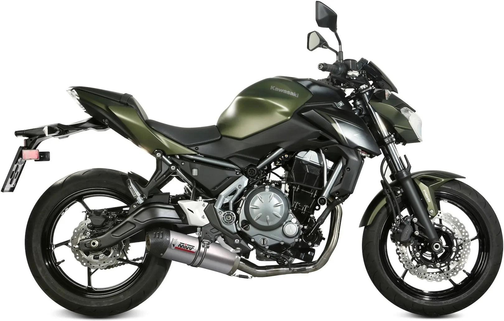 Complete Catalytic Exhaust System With Sound Certification Oval Titanium Carbon - Mivv Compatible With Kawasaki Z 650 (2017-2023)