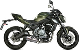 Complete Non-Catalytic Exhaust System With Sound Certification Oval Titanium Carbon - Mivv Compatible With Kawasaki Z 650 (2017-2023)