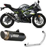 Complete Non-Catalytic Exhaust System With Sound Certification Gppro Steel Black - Mivv Compatible With Kawasaki Ninja 125 (2019-2024)