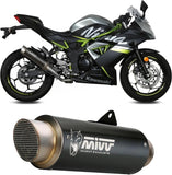 Exhaust Tip With Noise Certification Gppro Steel Black - Mivv Compatible With Kawasaki Ninja 125 (2019-2024)