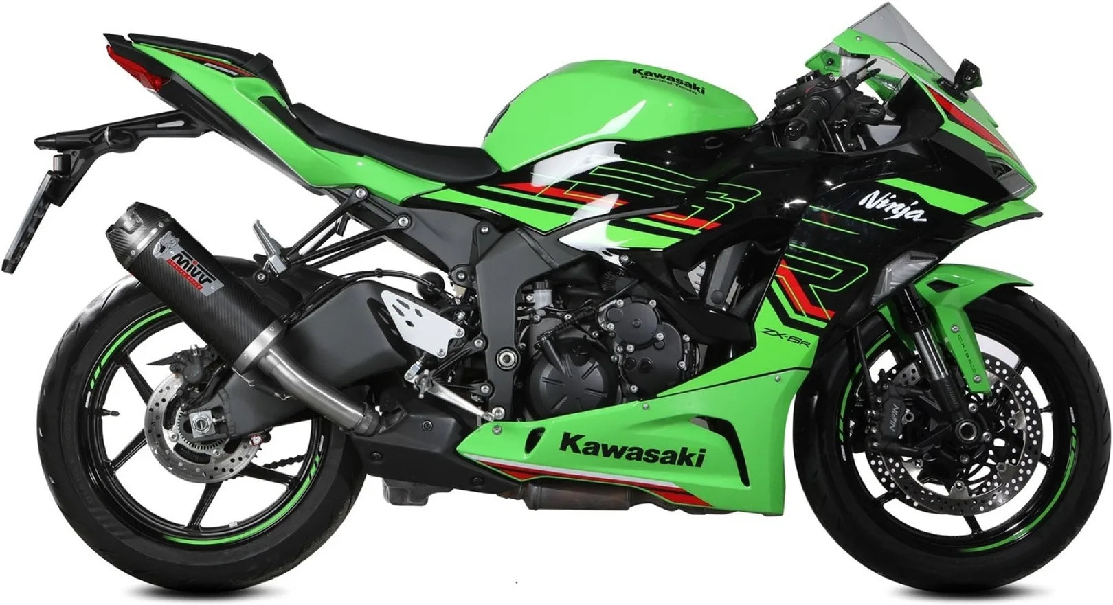 Exhaust Tip With Noise Certification Ak-1 Carbon Carbon - Mivv Compatible With Kawasaki Ninja Zx-6 R (2021-2024)