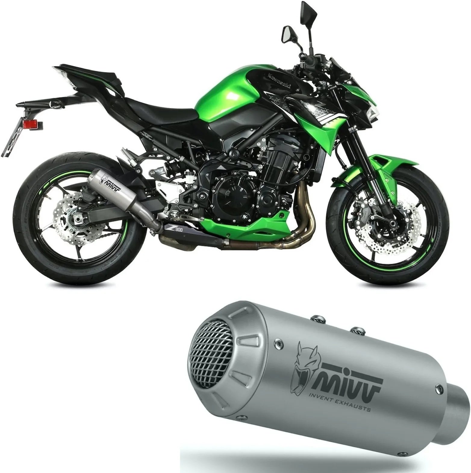 Exhaust Tip With Noise Certification Mk3 Stainless Steel - Mivv Compatible With Kawasaki Z 900 (2020-2024)