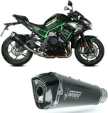 Catalytic Exhaust Tip With Sound Certification Delta Race Steel Black Carbon - Mivv Compatible With Kawasaki Z H2 1000 (2020-2024)