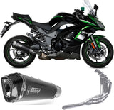 Complete Non-Catalytic Exhaust System With Sound Certification Delta Race Steel Black Carbon - Mivv Compatible With Kawasaki Ninja 1000 Sx (2020-2024)