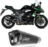 Exhaust Tip With Noise Certification Delta Race Steel Black Carbon - Mivv Compatible With Kawasaki Ninja 1000 Tourer (2020-2024)