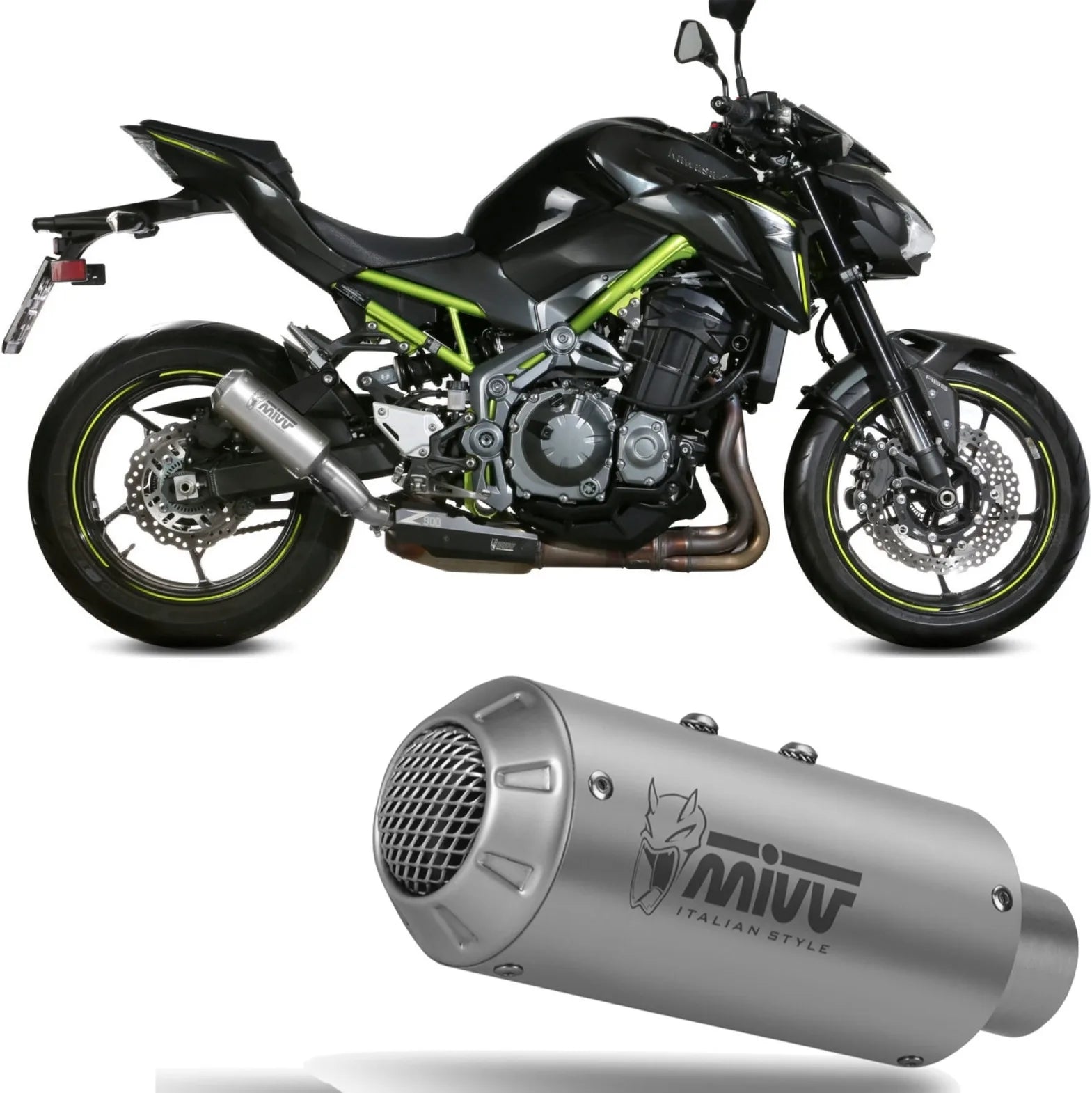 Exhaust Tip With Noise Certification Mk3 Stainless Steel - Mivv Compatible With Kawasaki Z 900 A2 (2017-2024)