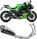 Complete Catalytic Exhaust System With Sound Certification Delta Race Steel Black Carbon - Mivv Compatible With Kawasaki Ninja 650 (2024)