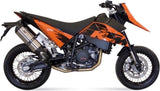 Dual Non-Catalytic Exhaust System With Sound Certification Suono Stainless Steel Carbon - Mivv Compatible With Ktm 690 Sm (2007-2012)