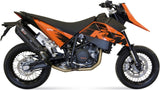 Dual Non-Catalytic Exhaust System With Sound Certification Suono Steel Black Carbon - Mivv Compatible With Ktm 690 Sm (2007-2012)