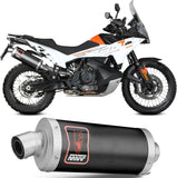 Exhaust Tip With Noise Certification Dakar Steel Black - Mivv Compatible With Ktm 790 Adventure - R (2019-2020)
