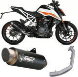 Complete Non-Catalytic Exhaust System With Sound Certification Gppro Steel Black - Mivv Compatible With Ktm 390 Duke (2021-2023)