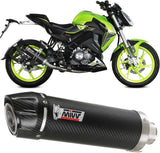 Complete Non-Catalytic Exhaust System With Sound Certification Gp Steel Black Carbon - Mivv Compatible With Keeway Rkf 125 (2021-2024)