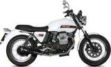 Dual Catalytic Exhaust Tips With Sound Certification Ghibli Steel Black - Mivv Compatible With Moto Guzzi V7 Special (2008-2016)