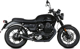 Dual Non-Catalytic Exhaust System With Sound Certification Ghibli Steel Black - Mivv Compatible With Moto Guzzi V7 Iii (2017-2020)