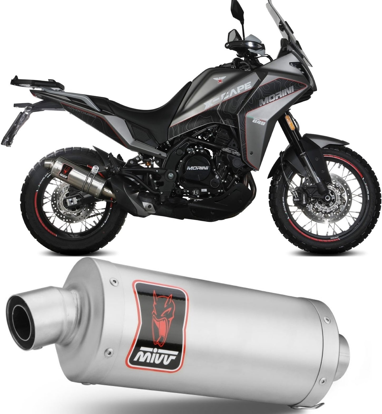 Exhaust Tip With Noise Certification Dakar Stainless Steel - Mivv Compatible With Moto Morini X-Cape 649 (2021-2024)