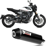Catalytic Exhaust Tip With Sound Certification Oval Steel Black Carbon - Mivv Compatible With Moto Morini Seiemmezzo Scr 650 (2022-2024)