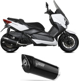 Catalytic Exhaust Tip With Sound Certification Mover Steel Black - Mivv Compatible With Yamaha X-Max 400 (2013-2016)