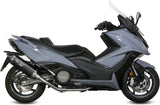 Complete Catalytic Exhaust System With Sound Certification Speed Edge Steel Black Carbon - Mivv Compatible With Kymco Ak 550 (2017-2020)
