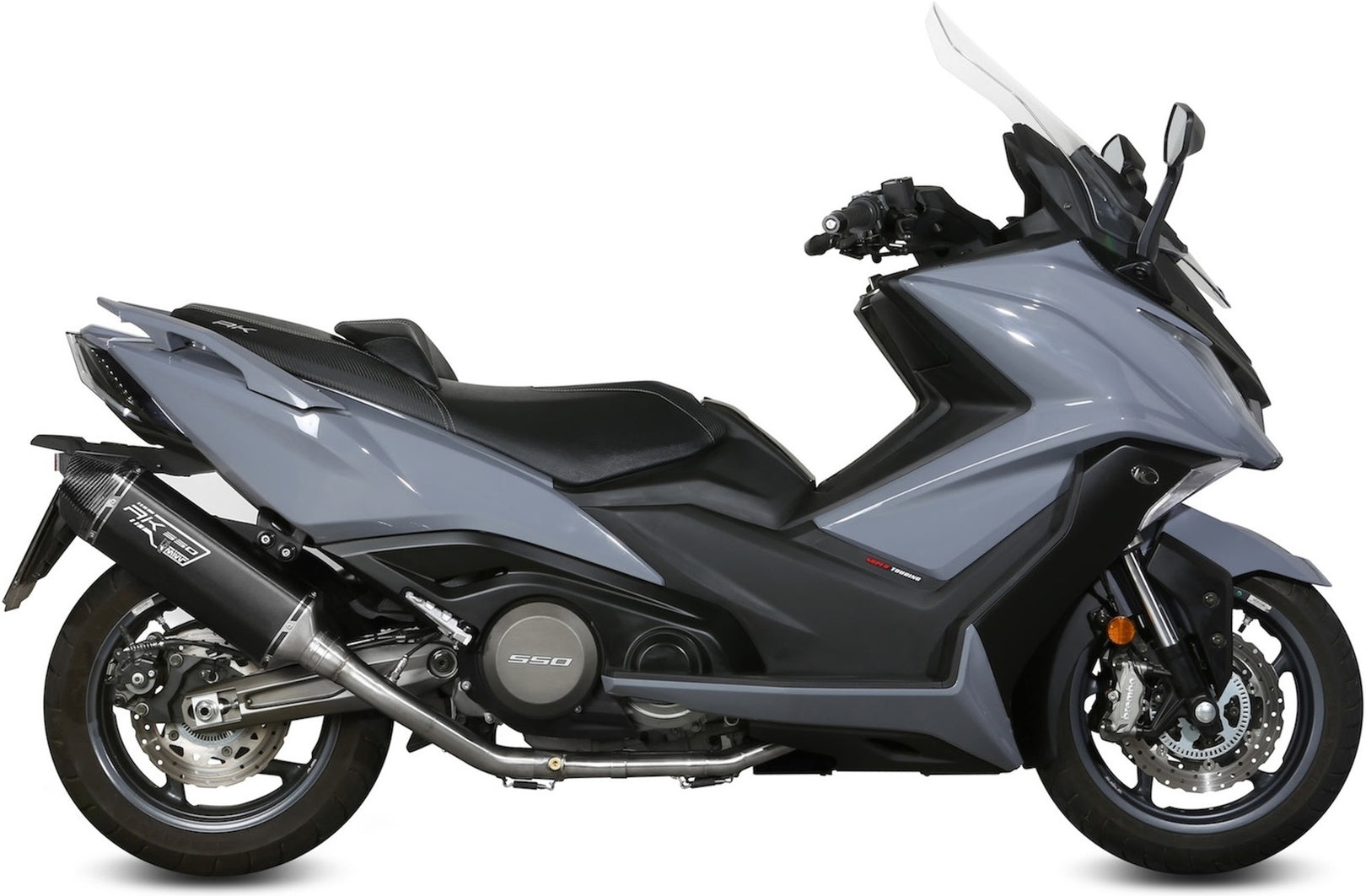 Complete Catalytic Exhaust System With Sound Certification Speed Edge Steel Black Carbon - Mivv Compatible With Kymco Ak 550 (2017-2020)