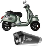 Complete Non-Catalytic Exhaust System With Sound Certification Delta Race Steel Black Carbon - Mivv Compatible With Piaggio Vespa Gts 300 (2008-2020)