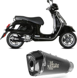 Catalytic Exhaust Tip With Sound Certification Delta Race Steel Black Carbon - Mivv Compatible With Piaggio Vespa Gtv 300 (2023-2024)