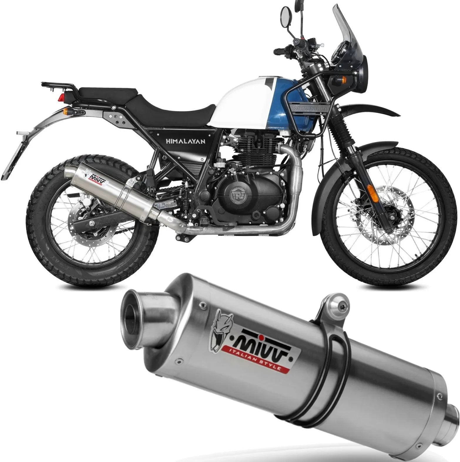 Catalytic Exhaust Tip With Sound Certification Oval Stainless Steel - Mivv Compatible With Royal Enfield Himalayan (2021-2023)